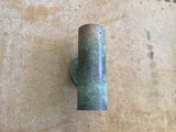 Dual Bulb Verdigris Copper Cylinder