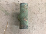 Dual Bulb Verdigris Copper Cylinder