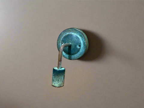 Copper Lighting / Round Minimalist in Verdigris / Wall Sconce