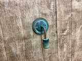 Copper Lighting / Round Minimalist in Verdigris / Wall Sconce