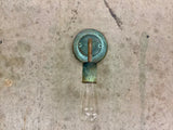 Copper Lighting / Round Minimalist in Verdigris / Wall Sconce