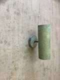 Dual Bulb Verdigris Copper Cylinder