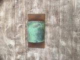 Rust and Verdigris Contemporary Half Round / Copper Light Sconce