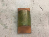 Rust and Verdigris Contemporary Half Round / Copper Light Sconce