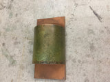Rust and Verdigris Contemporary Half Round / Copper Light Sconce